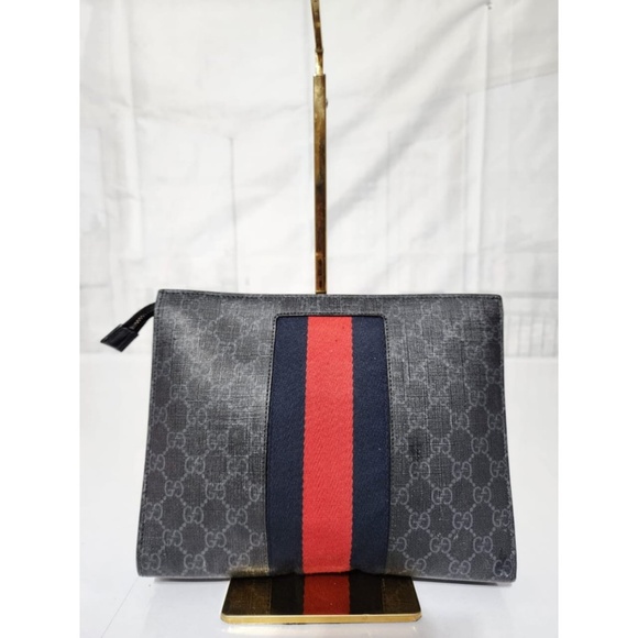 Authentic Gucci GG Supreme Web Clutch Bag - Picture 1 of 13